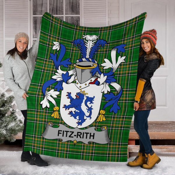 Ireland Premium Blanket - Fitz-Rith Ireland Blanket Irish National Tartan - Image 4