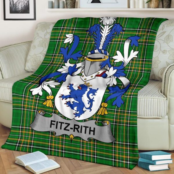 Ireland Premium Blanket - Fitz-Rith Ireland Blanket Irish National Tartan - Image 2