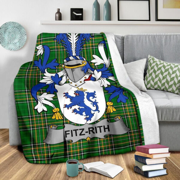 Ireland Premium Blanket - Fitz-Rith Ireland Blanket Irish National Tartan - Image 3