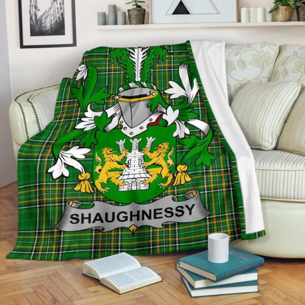 Ireland Premium Blanket - Shaughnessy or O'Shaughnessy Ireland Blanket Irish National Tartan