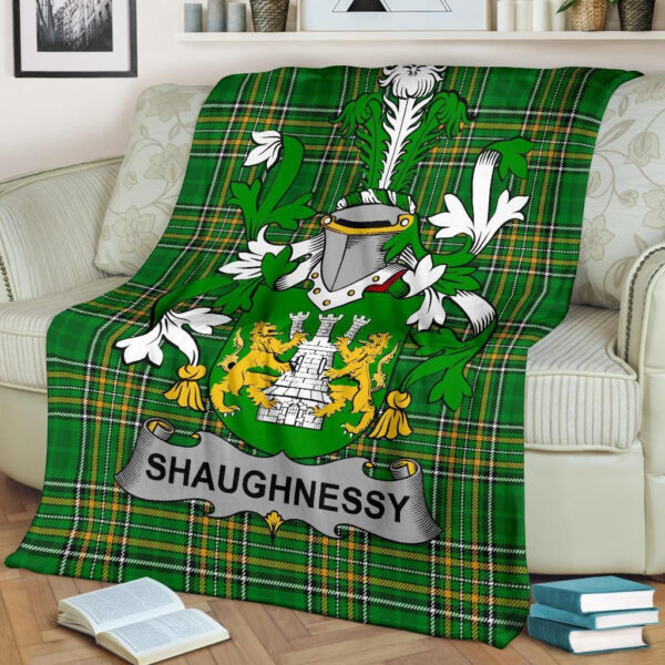 Ireland Premium Blanket - Shaughnessy or O'Shaughnessy Ireland Blanket Irish National Tartan - Image 2