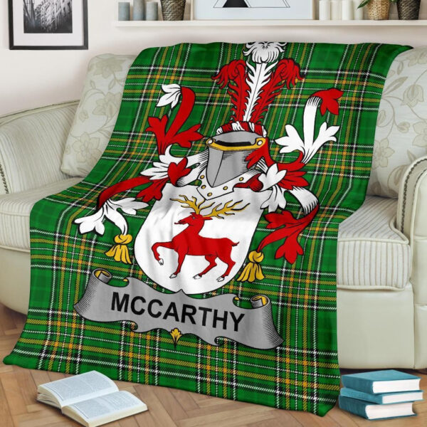 Ireland Premium Blanket - McCarthy Ireland Blanket Irish National Tartan - Image 2