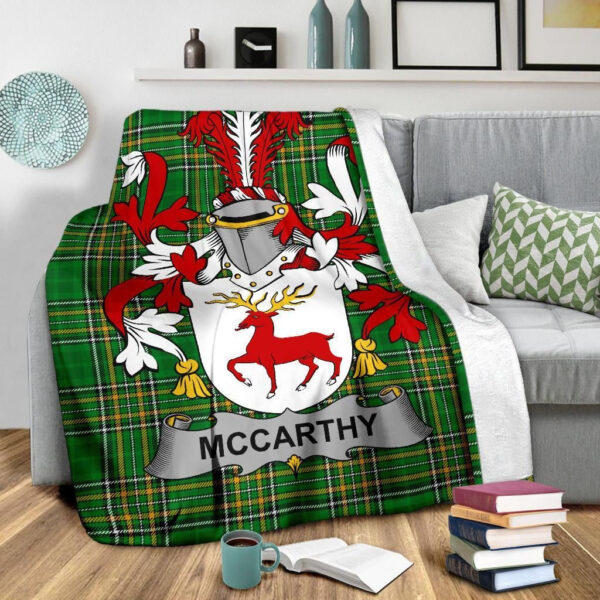 Ireland Premium Blanket - McCarthy Ireland Blanket Irish National Tartan - Image 3