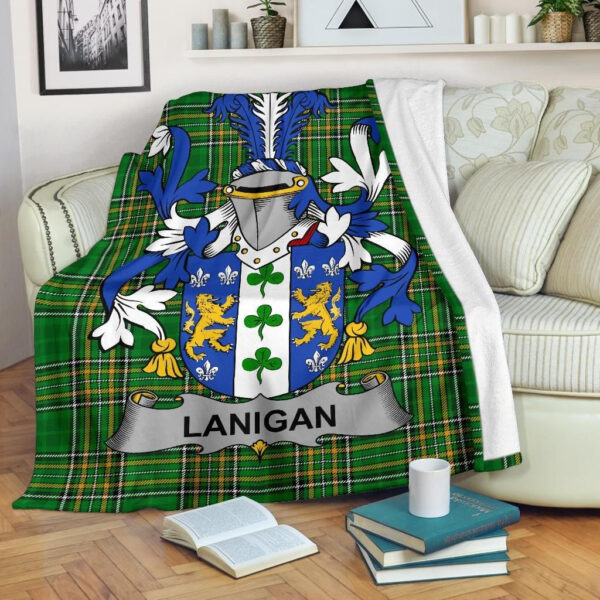 Ireland Premium Blanket - Lanigan or O'Lenigan Ireland Blanket Irish National Tartan