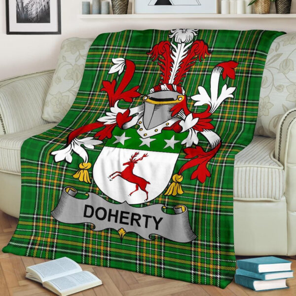 Ireland Premium Blanket - Doherty or O'Doherty Ireland Blanket Irish National Tartan - Image 2