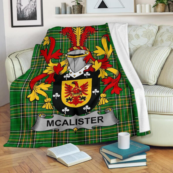 Ireland Premium Blanket - Alister or McAlister Ireland Blanket Irish National Tartan