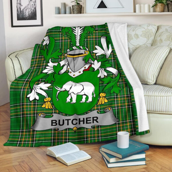 Ireland Premium Blanket - Butcher Ireland Blanket Irish National Tartan