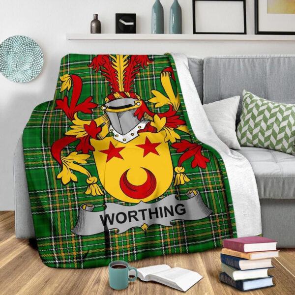 Ireland Premium Blanket - Worthing Ireland Blanket Irish National Tartan - Image 3