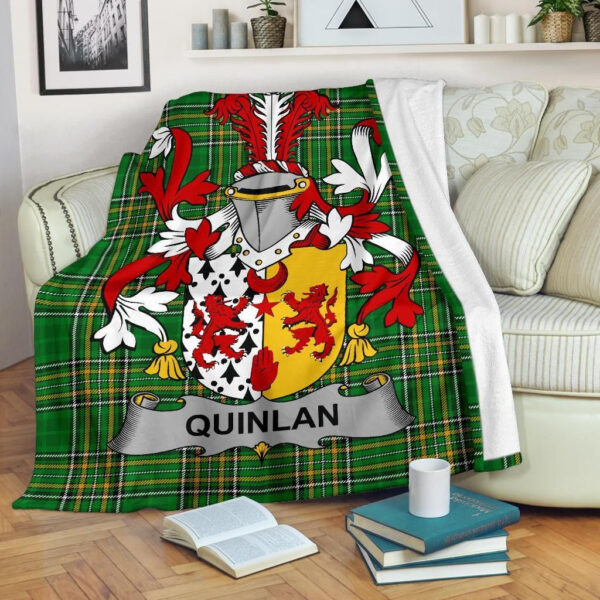 Ireland Premium Blanket - Quinlan or O'Quinlevan Ireland Blanket Irish National Tartan