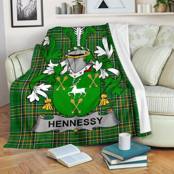 Ireland Premium Blanket - Hennessy or O'Hennessy Ireland Blanket Irish National Tartan