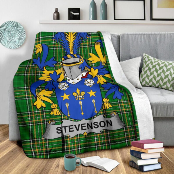 Ireland Premium Blanket - Stevenson Ireland Blanket Irish National Tartan - Image 3