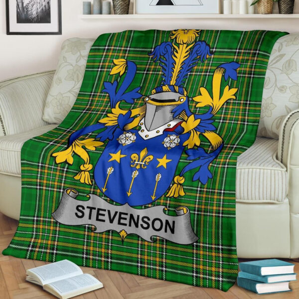 Ireland Premium Blanket - Stevenson Ireland Blanket Irish National Tartan - Image 2