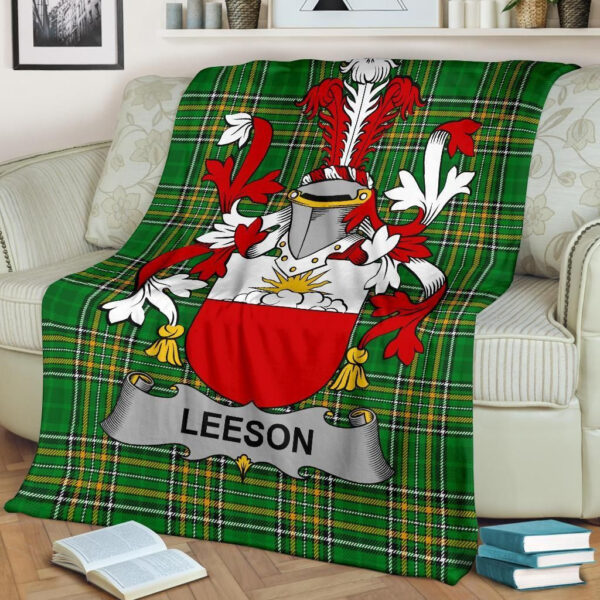 Ireland Premium Blanket - Leeson Ireland Blanket Irish National Tartan - Image 2