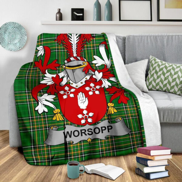 Ireland Premium Blanket - Worsopp Ireland Blanket Irish National Tartan - Image 3