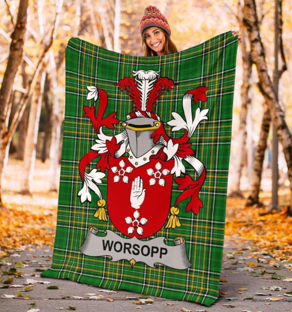 Ireland Premium Blanket - Worsopp Ireland Blanket Irish National Tartan - Image 4