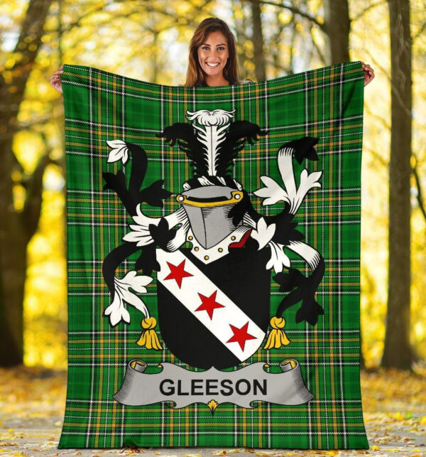 Ireland Premium Blanket - Gleeson or O'Glissane Ireland Blanket Irish National Tartan - Image 5