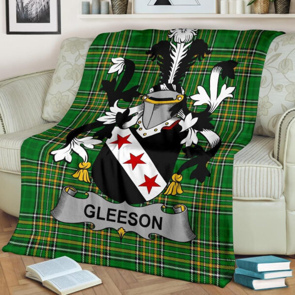 Ireland Premium Blanket - Gleeson or O'Glissane Ireland Blanket Irish National Tartan - Image 2