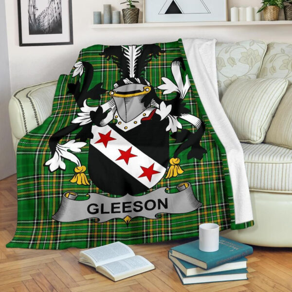 Ireland Premium Blanket - Gleeson or O'Glissane Ireland Blanket Irish National Tartan