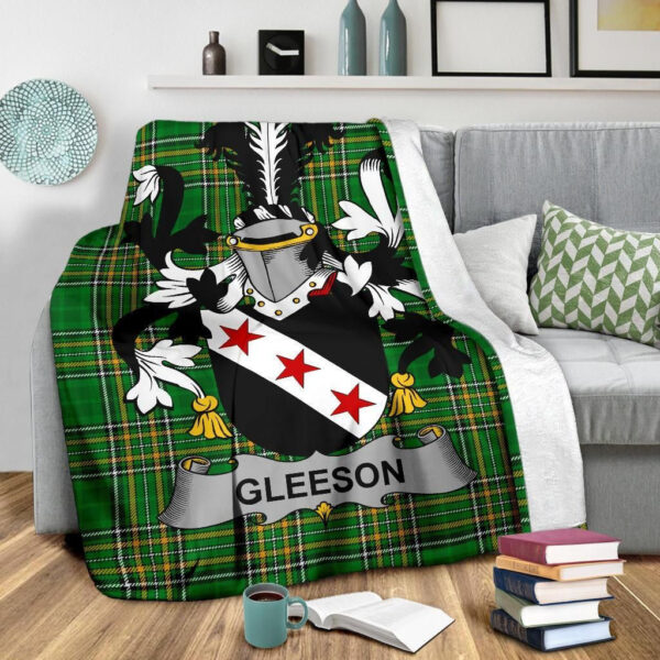 Ireland Premium Blanket - Gleeson or O'Glissane Ireland Blanket Irish National Tartan - Image 3