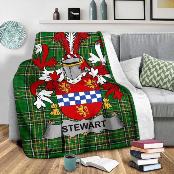 Ireland Premium Blanket - Stewart Ireland Blanket Irish National Tartan - Image 3