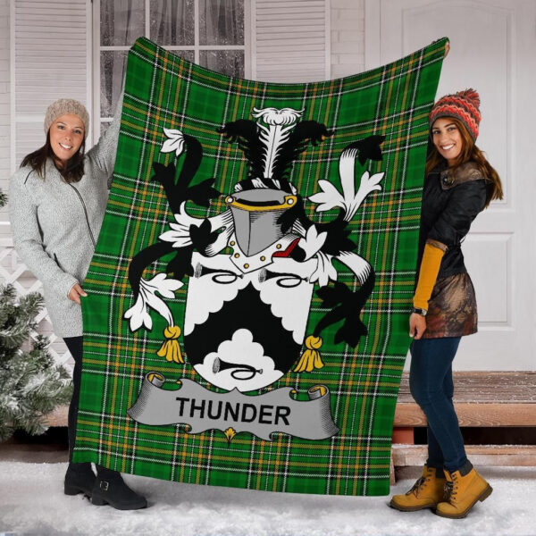 Ireland Premium Blanket - Thunder Ireland Blanket Irish National Tartan - Image 6