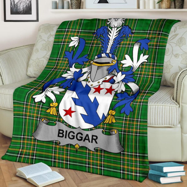 Ireland Premium Blanket - Biggar Ireland Blanket Irish National Tartan - Image 2