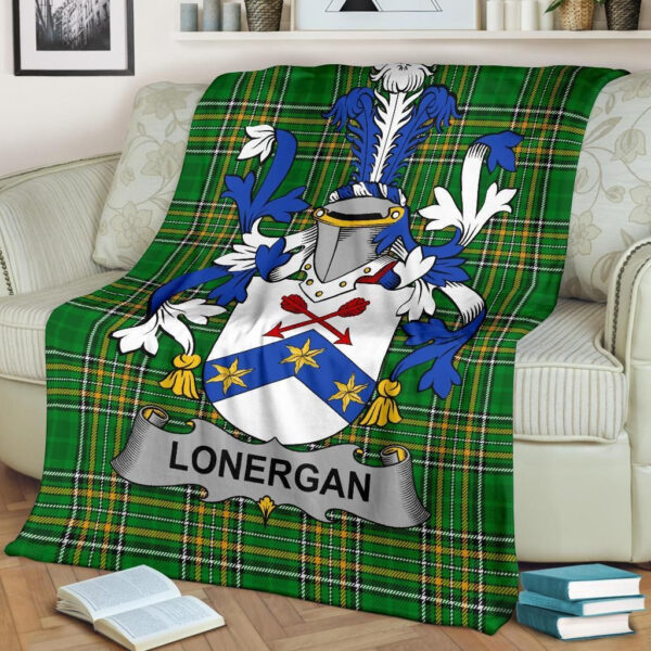 Ireland Premium Blanket - Lonergan or O'Lonergan Ireland Blanket Irish National Tartan - Image 2