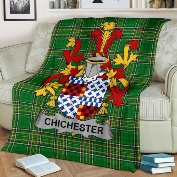 Ireland Premium Blanket - Chichester Ireland Blanket Irish National Tartan - Image 2