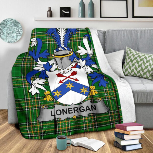 Ireland Premium Blanket - Lonergan or O'Lonergan Ireland Blanket Irish National Tartan - Image 3