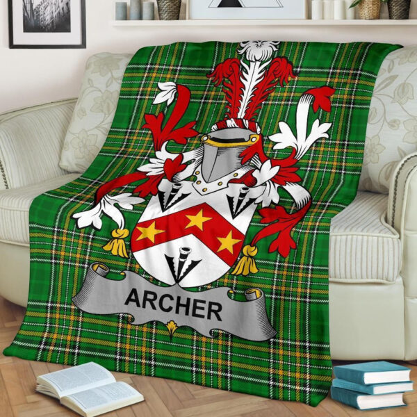 Ireland Premium Blanket - Archer Ireland Blanket Irish National Tartan - Image 2