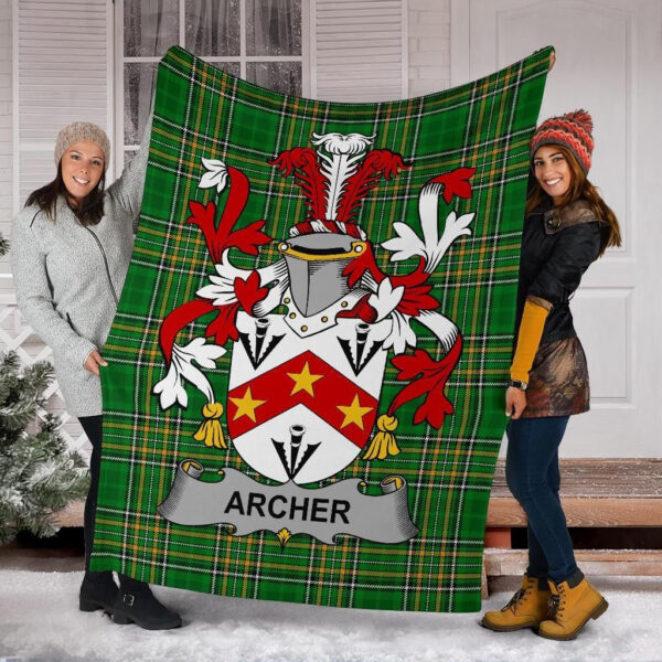 Ireland Premium Blanket - Archer Ireland Blanket Irish National Tartan - Image 5