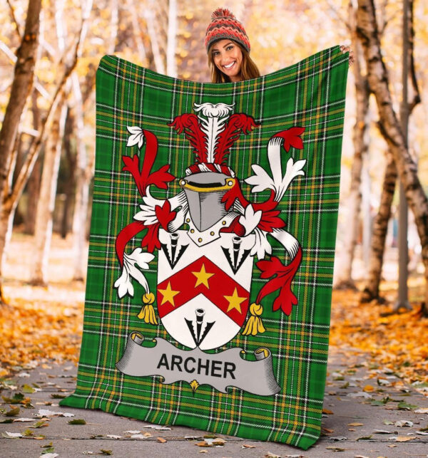 Ireland Premium Blanket - Archer Ireland Blanket Irish National Tartan - Image 4