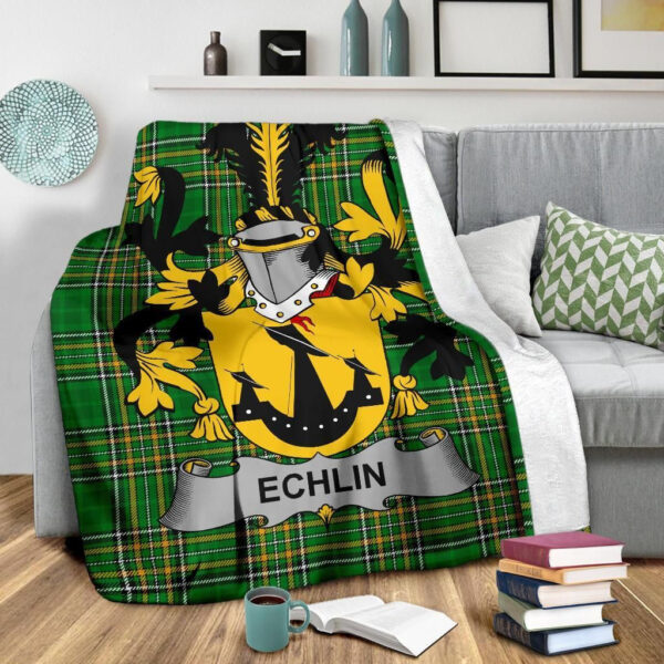 Ireland Premium Blanket - Echlin Ireland Blanket Irish National Tartan - Image 3