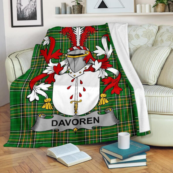 Ireland Premium Blanket - Davoren or O'Davoren Ireland Blanket Irish National Tartan