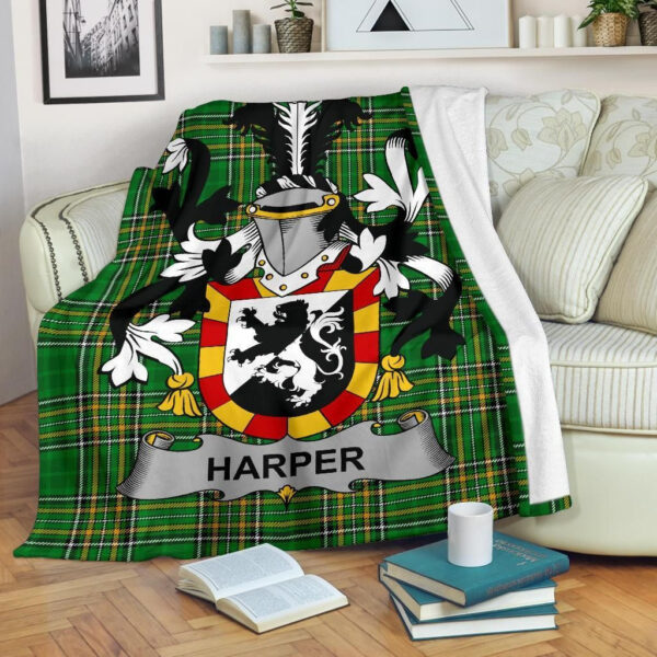 Ireland Premium Blanket - Harper Ireland Blanket Irish National Tartan