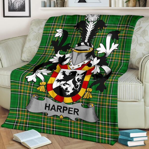 Ireland Premium Blanket - Harper Ireland Blanket Irish National Tartan - Image 2