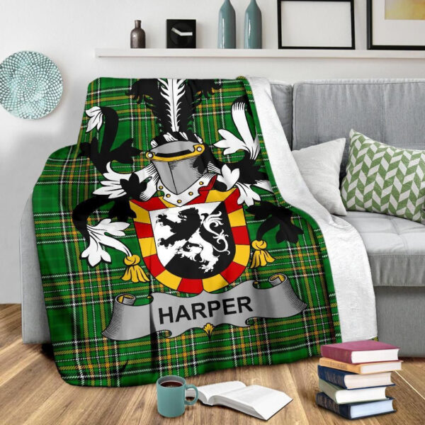 Ireland Premium Blanket - Harper Ireland Blanket Irish National Tartan - Image 3