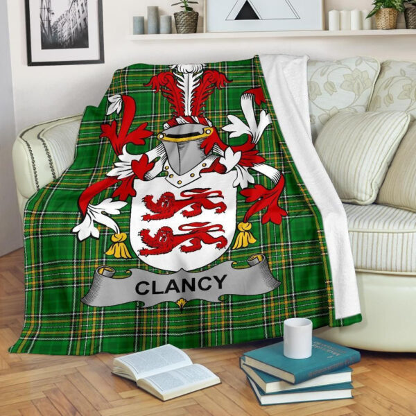 Ireland Premium Blanket - Clancy or McClancy Ireland Blanket Irish National Tartan