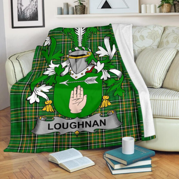 Ireland Premium Blanket - Loughnan or O'Loughnan Ireland Blanket Irish National Tartan