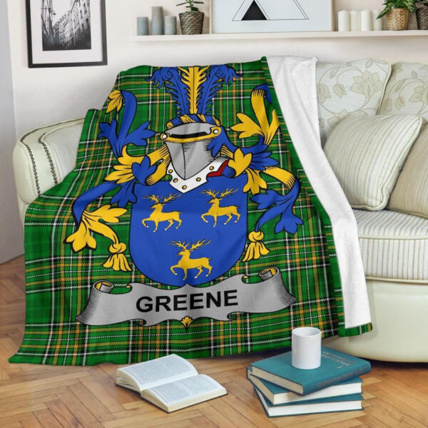 Ireland Premium Blanket - Greene Ireland Blanket Irish National Tartan