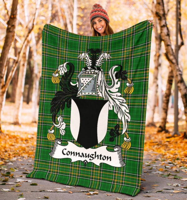 Ireland Premium Blanket - Connaughton Ireland Blanket Irish National Tartan - Image 4