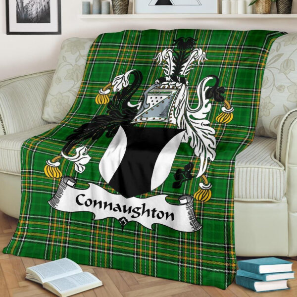 Ireland Premium Blanket - Connaughton Ireland Blanket Irish National Tartan - Image 2