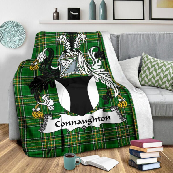 Ireland Premium Blanket - Connaughton Ireland Blanket Irish National Tartan - Image 3