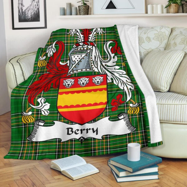 Ireland Premium Blanket - Berry Ireland Blanket Irish National Tartan