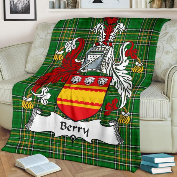 Ireland Premium Blanket - Berry Ireland Blanket Irish National Tartan - Image 2