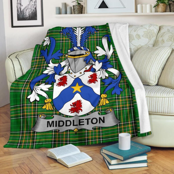 Ireland Premium Blanket - Middleton Ireland Blanket Irish National Tartan