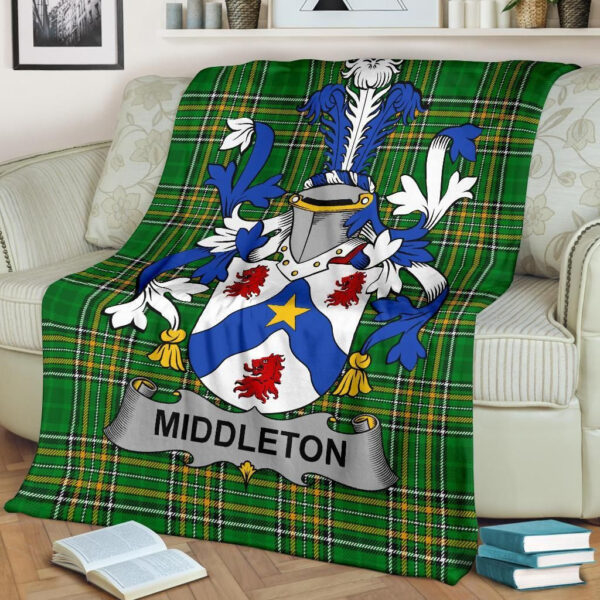 Ireland Premium Blanket - Middleton Ireland Blanket Irish National Tartan - Image 2