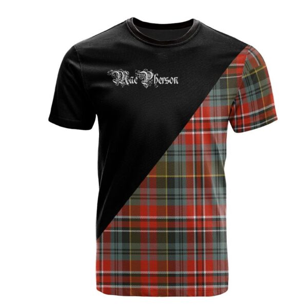 MacPherson Weathered Clan T-Shirt, Scottish Tartan MacPherson Weathered Clans T-Shirt Military Logo Style