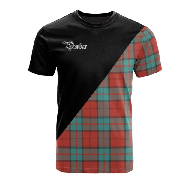 Dunbar Ancient Clan T-Shirt, Scottish Tartan Dunbar Ancient Clans T-Shirt Military Logo Style