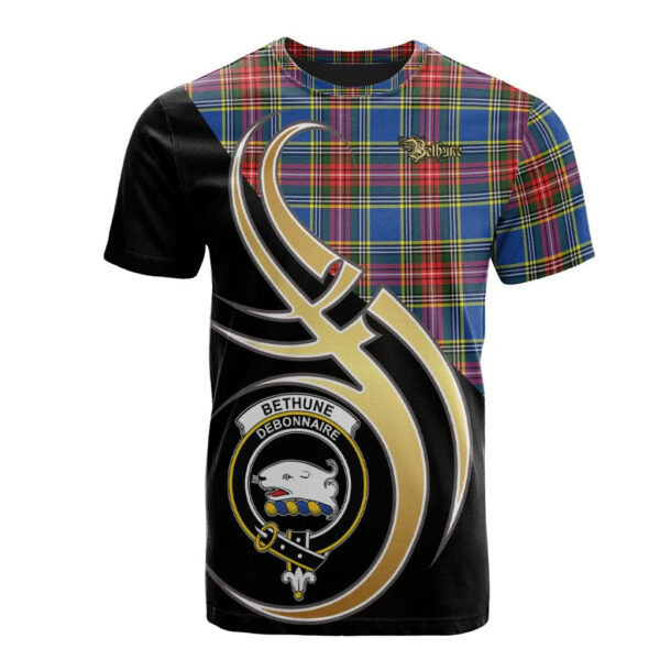 Bethune Clan T-Shirt, Scottish Tartan Bethune Clans T-Shirt Believe In Me Style